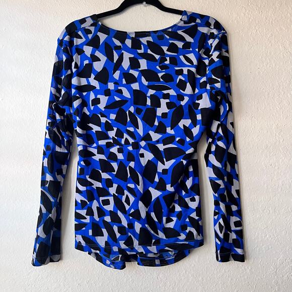 A LINE Women's Long Sleeve V Neck Sheer Lined‎ Pullover Blouse Size L - Picture 2 of 6